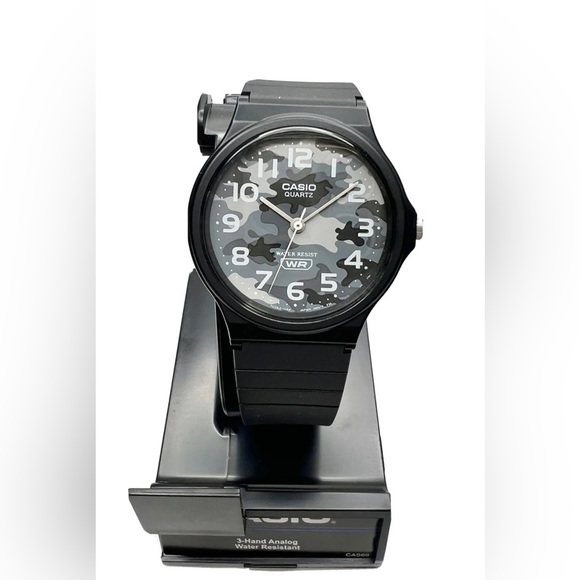 Casio MQ24-8CL Men's Gray Camo Dial 3-Hand Analog Watch Black - Picture 3 of 5